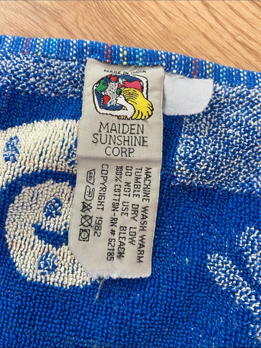 Vtg Beach Towel Dolphin Blue Plaid  Seashells Accent Nautical Cotton Beach Towel